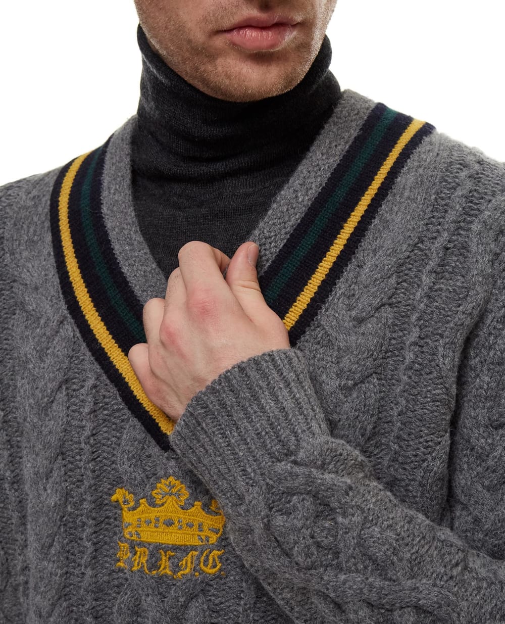 Шерстяной пуловер Polo Ralph Lauren 710814733001, серый цвет • Купить в интернет-магазине Kameron