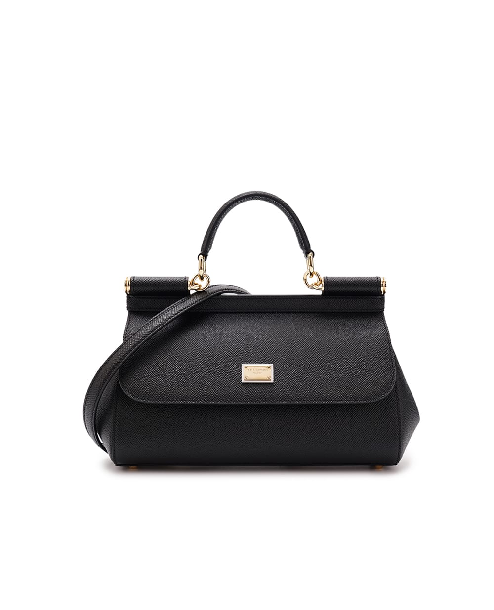 Кожаная сумка Sicily Elongated Dolce&Gabbana BB7652-A1001, черный цвет • Купить в интернет-магазине Kameron
