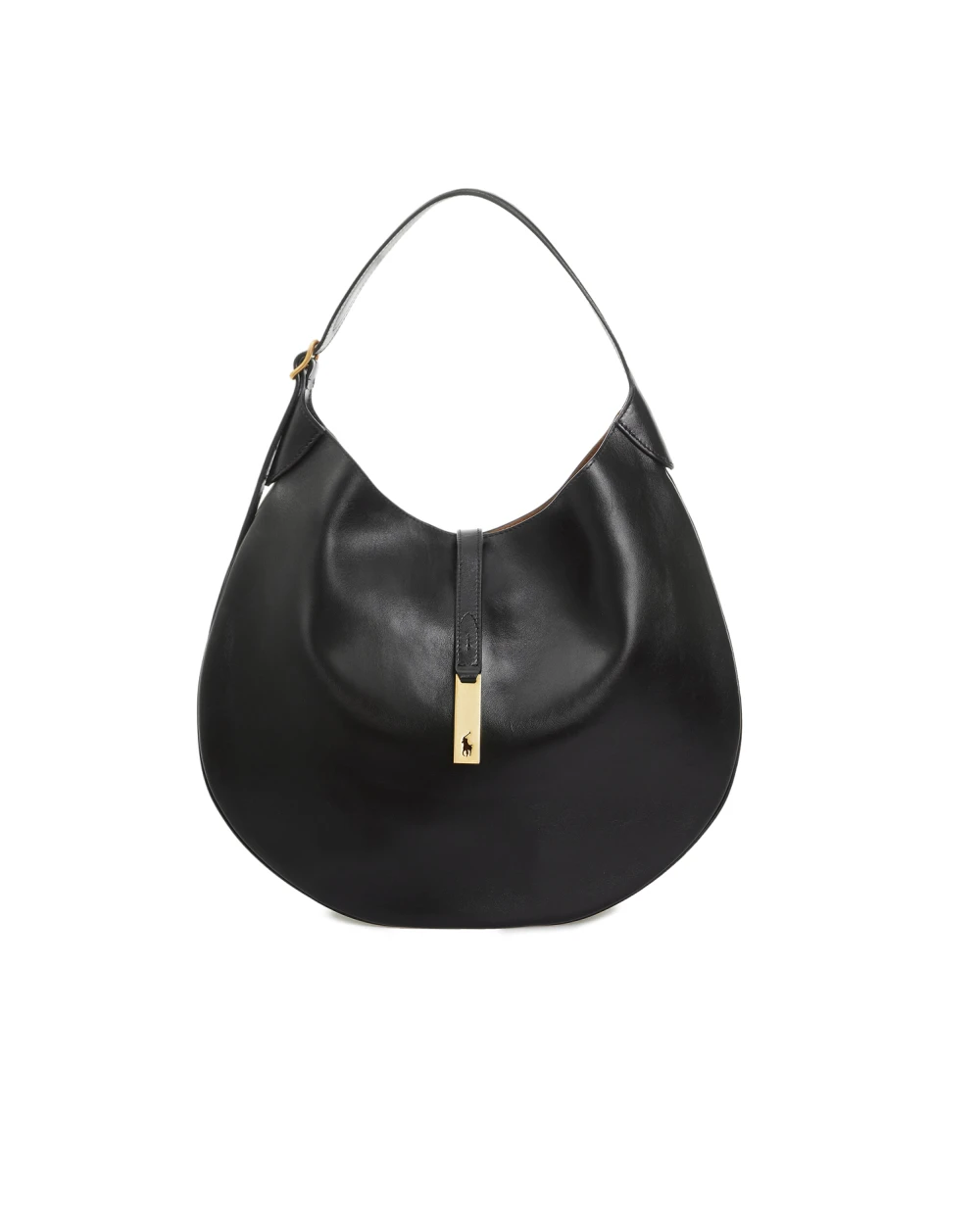 Кожаная сумка Polo ID Shoulder Bag Large Polo Ralph Lauren 428867518001, черный цвет • Купить в интернет-магазине Kameron