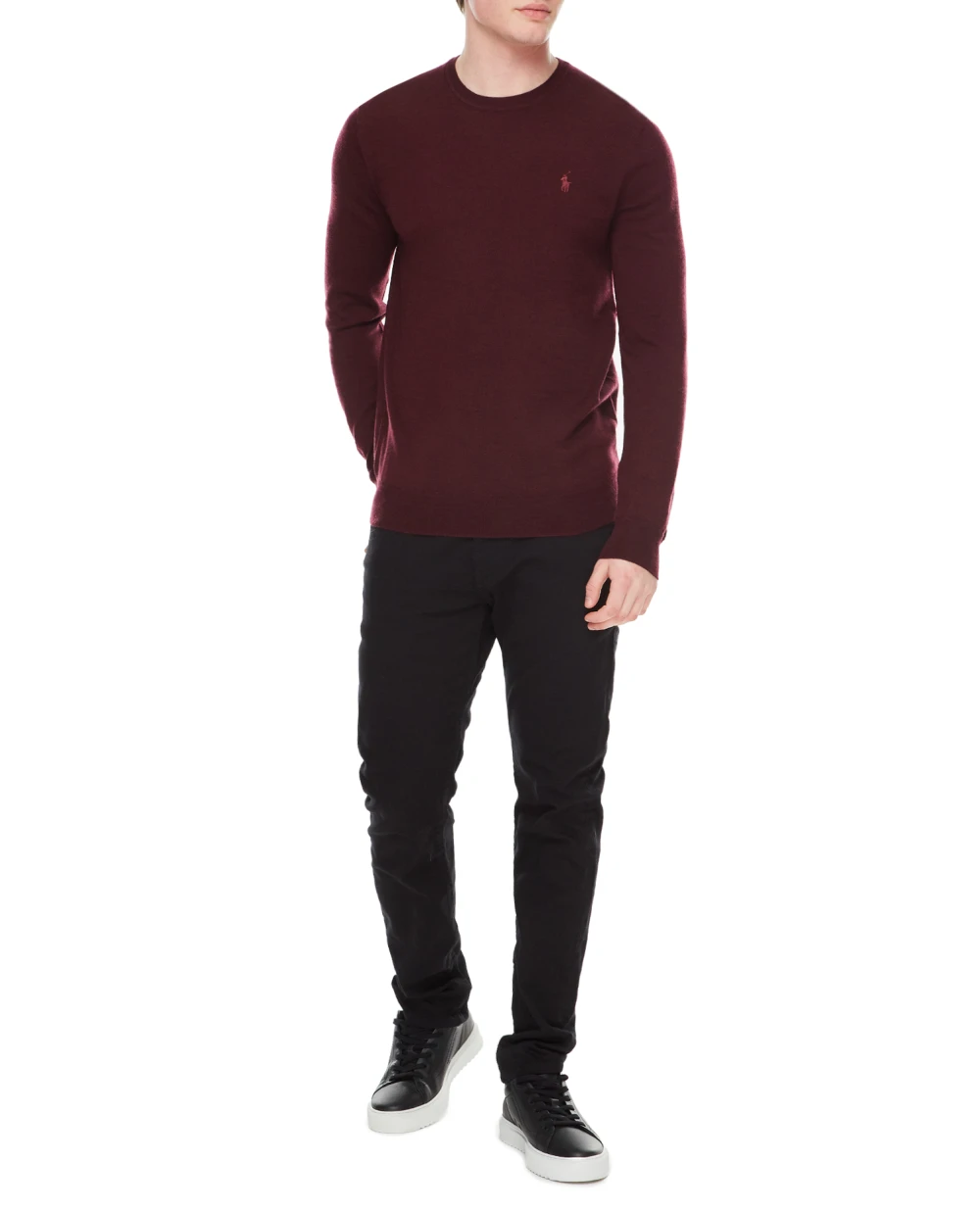 Шерстяной джемпер Polo Ralph Lauren 710876846005, бордовый цвет • Купить в интернет-магазине Kameron