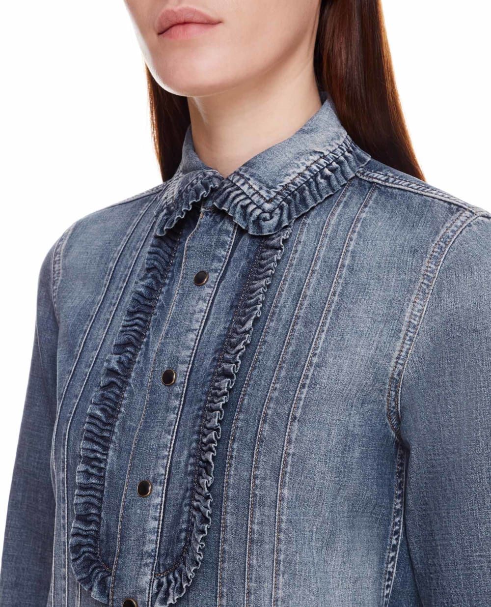 Джинсовая рубашка Saint Laurent 663871-Y24AA, синий цвет • Купить в интернет-магазине Kameron