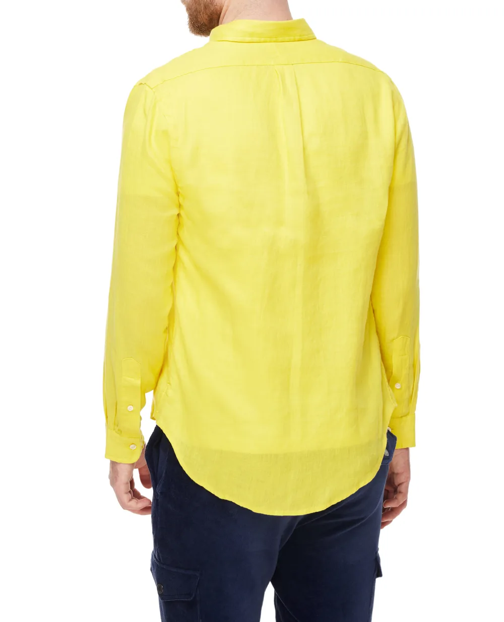 Льняная рубашка Polo Ralph Lauren 710829443019, желтый цвет • Купить в интернет-магазине Kameron