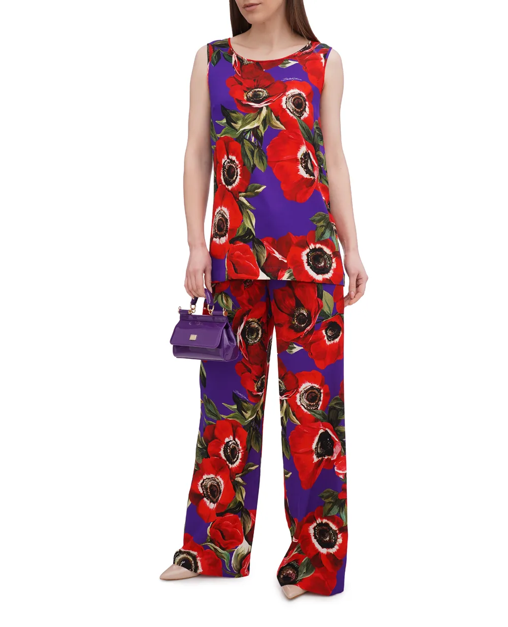 Кожаная сумка Sicily Small Dolce&Gabbana BB7116-A1471, фиолетовый цвет • Купить в интернет-магазине Kameron