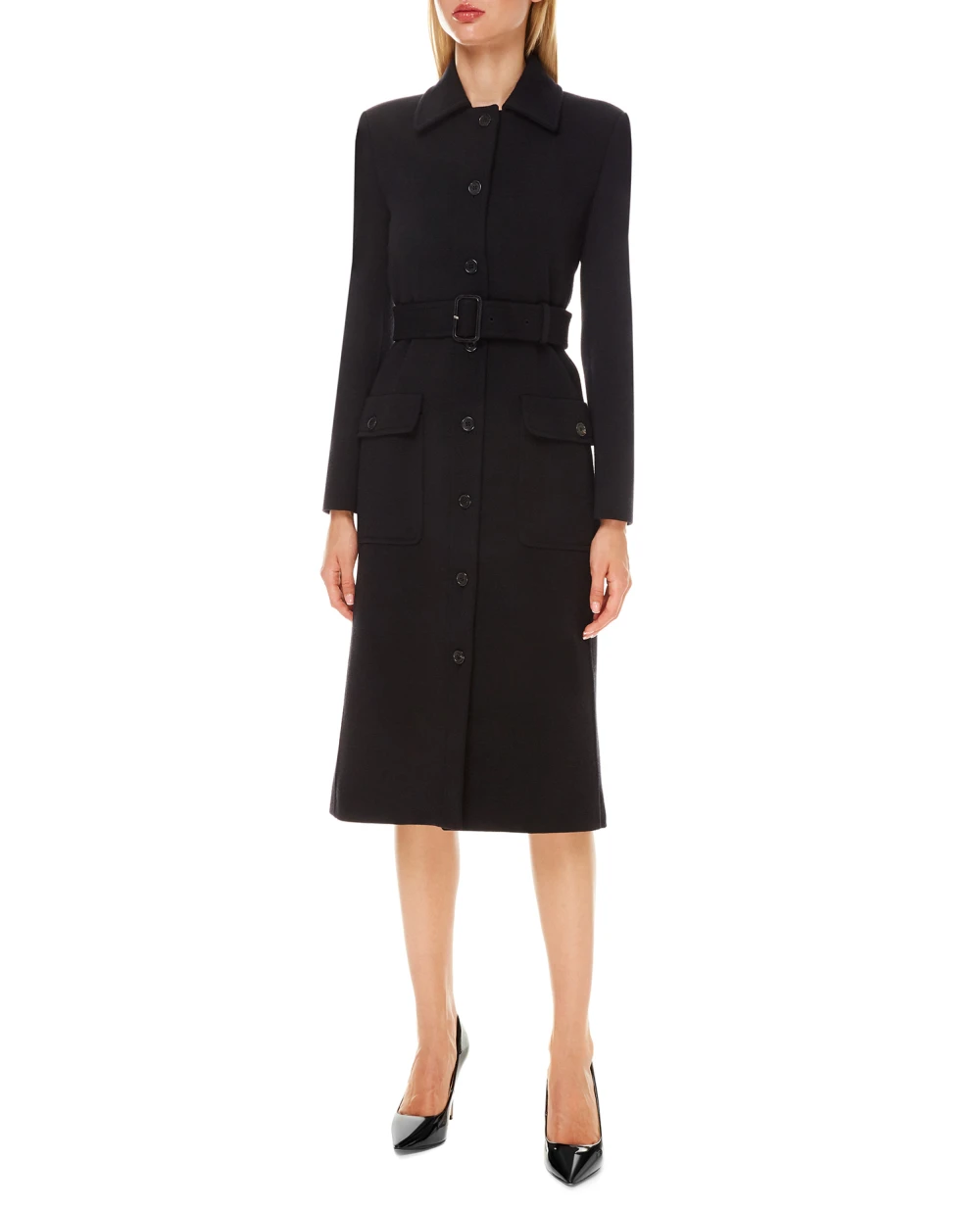 Шерстяное пальто Saint Laurent 658324-Y288V, черный цвет • Купить в интернет-магазине Kameron