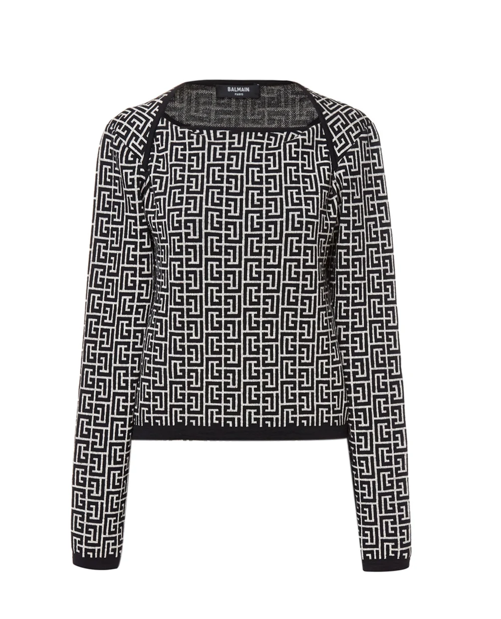 Шерстяной джемпер Balmain VF0KD010K256, черный цвет • Купить в интернет-магазине Kameron