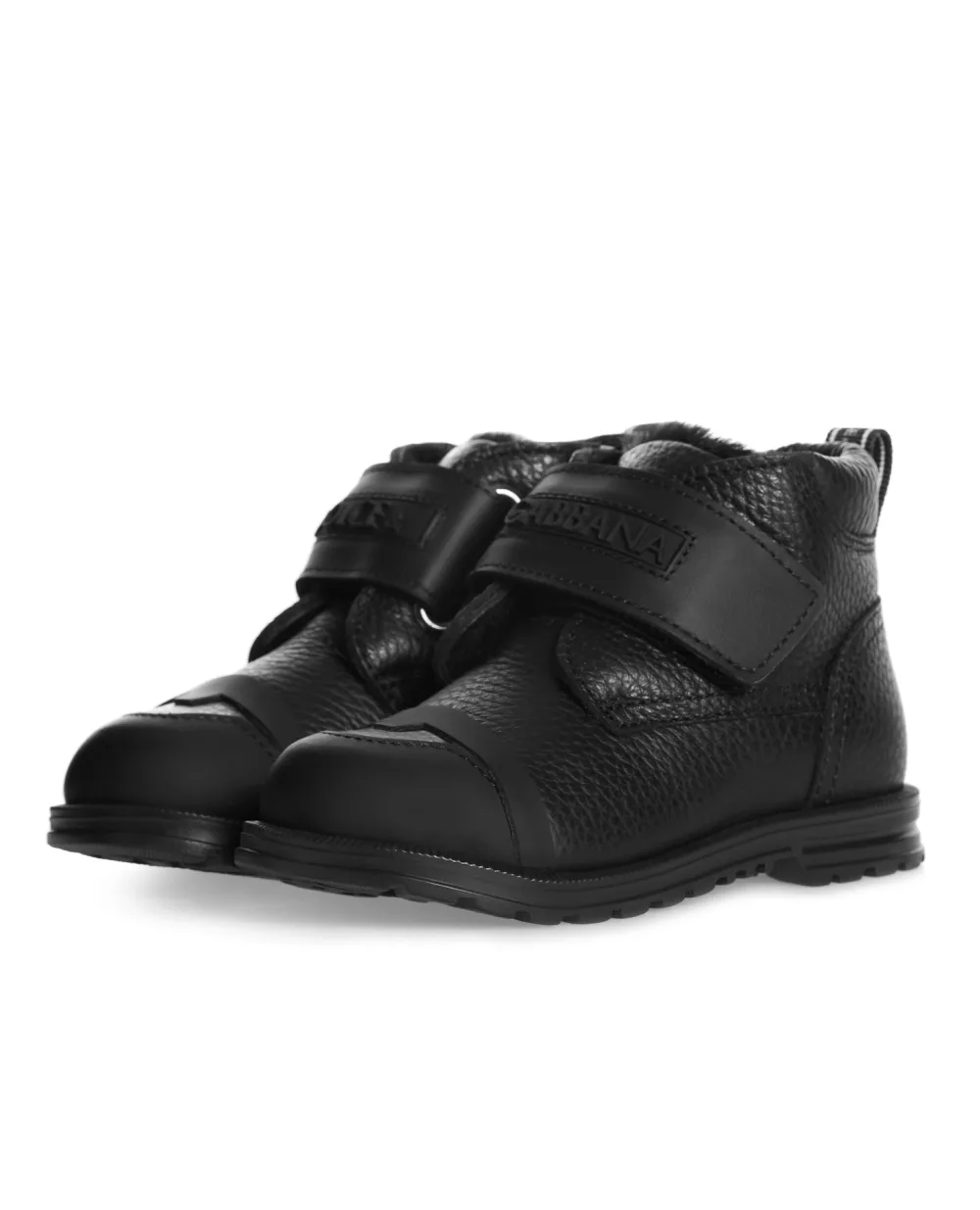 Кожаные ботинки Dolce&Gabbana Kids DL0067-AQ493, черный цвет • Купить в интернет-магазине Kameron
