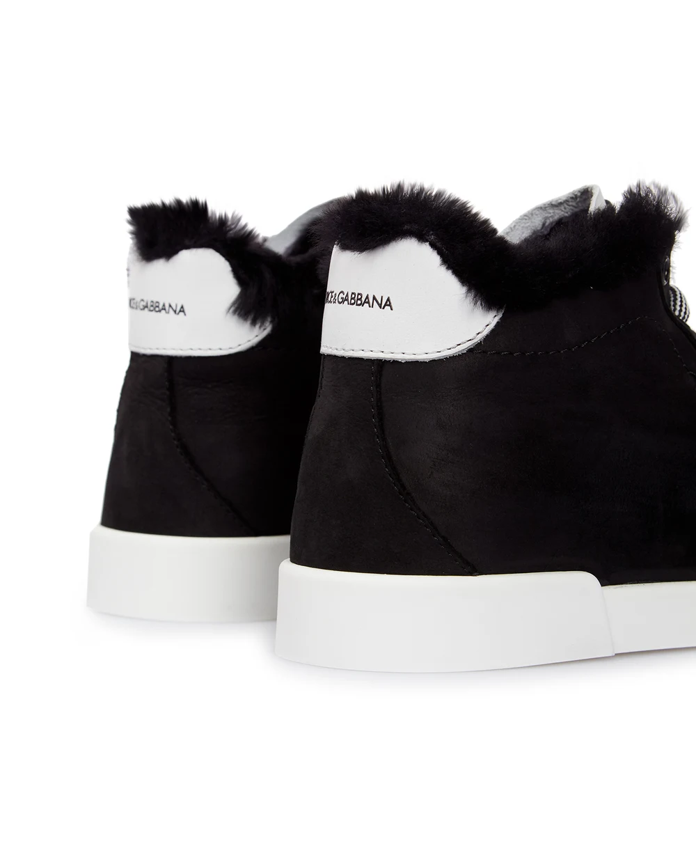 Нубуковые хайтопы Dolce&Gabbana Kids DA0921-A6B35-L, черный цвет • Купить в интернет-магазине Kameron