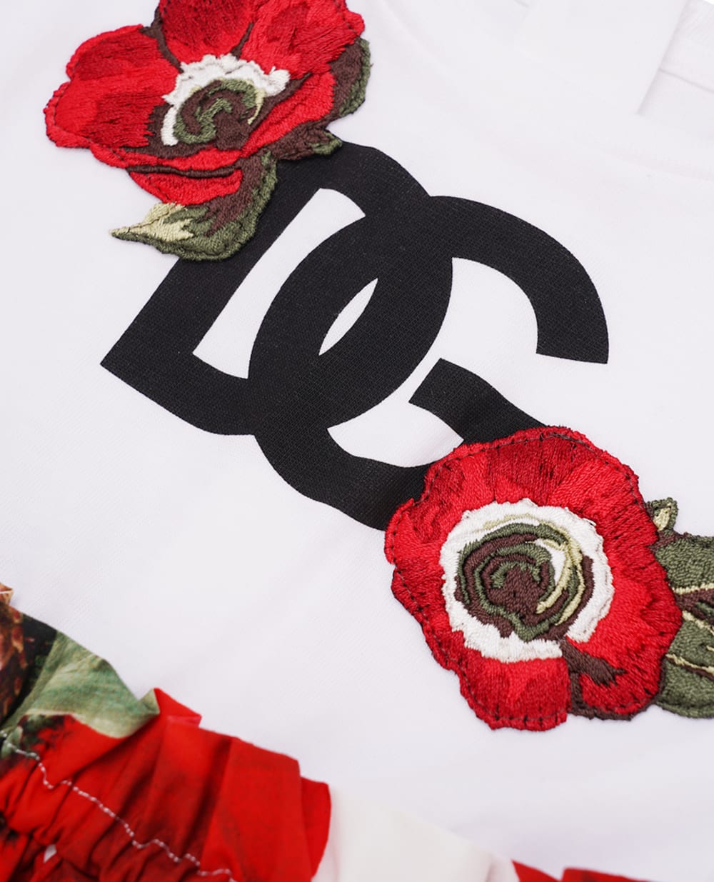 Детское платье Dolce&Gabbana Kids L5JD8A-G7M2A-B, белый цвет • Купить в интернет-магазине Kameron