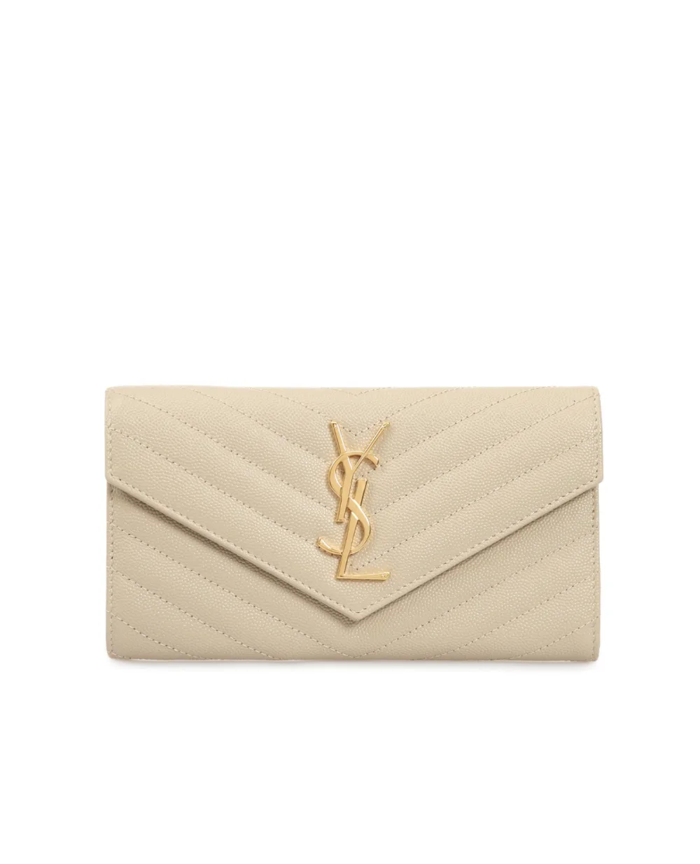 Кожаный кошелек Monogram Saint Laurent 372264-BOW01-, бежевый цвет • Купить в интернет-магазине Kameron