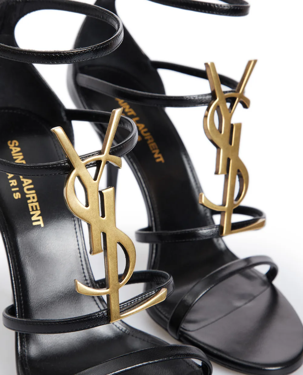 Кожаные босоножки Saint Laurent 630109-1Q0TT, черный цвет • Купить в интернет-магазине Kameron