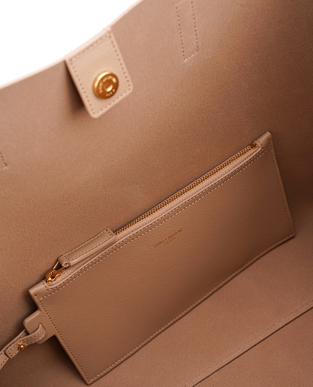 Кожаная сумка Shopping Bag Saint Laurent 600281-CSV0J, бежевый цвет • Купить в интернет-магазине Kameron