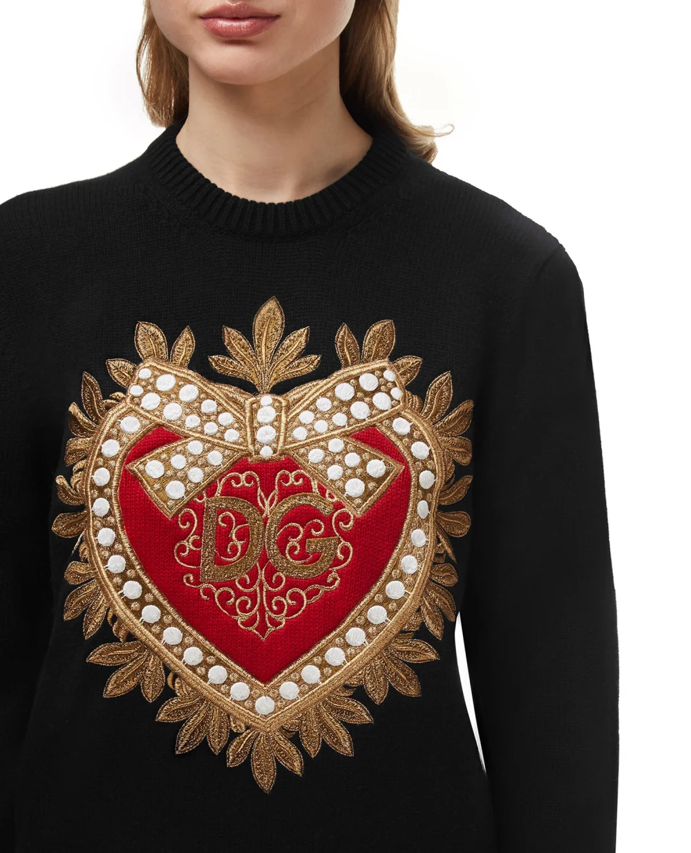Кашемировый свитер Dolce&Gabbana FX199Z-JAW4D, черный цвет • Купить в интернет-магазине Kameron
