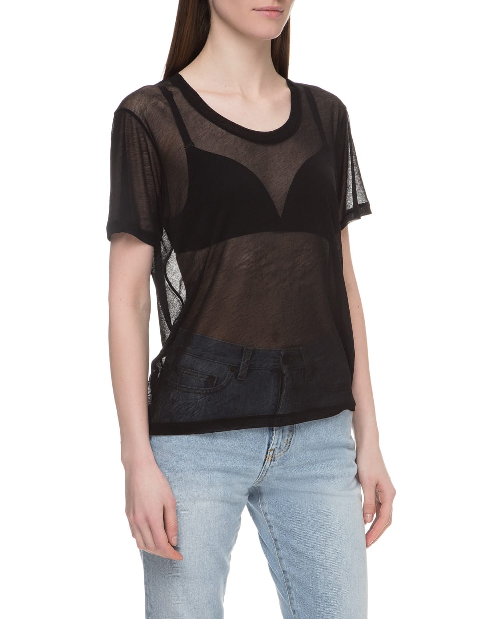 Футболка Saint Laurent 601503-YBNR2, черный цвет • Купить в интернет-магазине Kameron