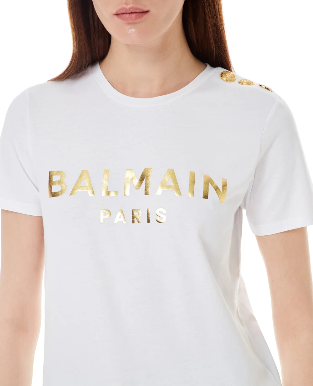 Футболка Balmain XF1EF005BB28, белый цвет • Купить в интернет-магазине Kameron
