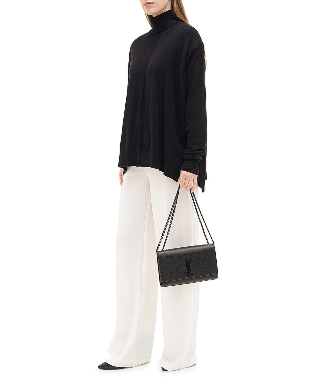 Кожаная сумка Kate Medium Saint Laurent 364021-BOW0U, черный цвет • Купить в интернет-магазине Kameron