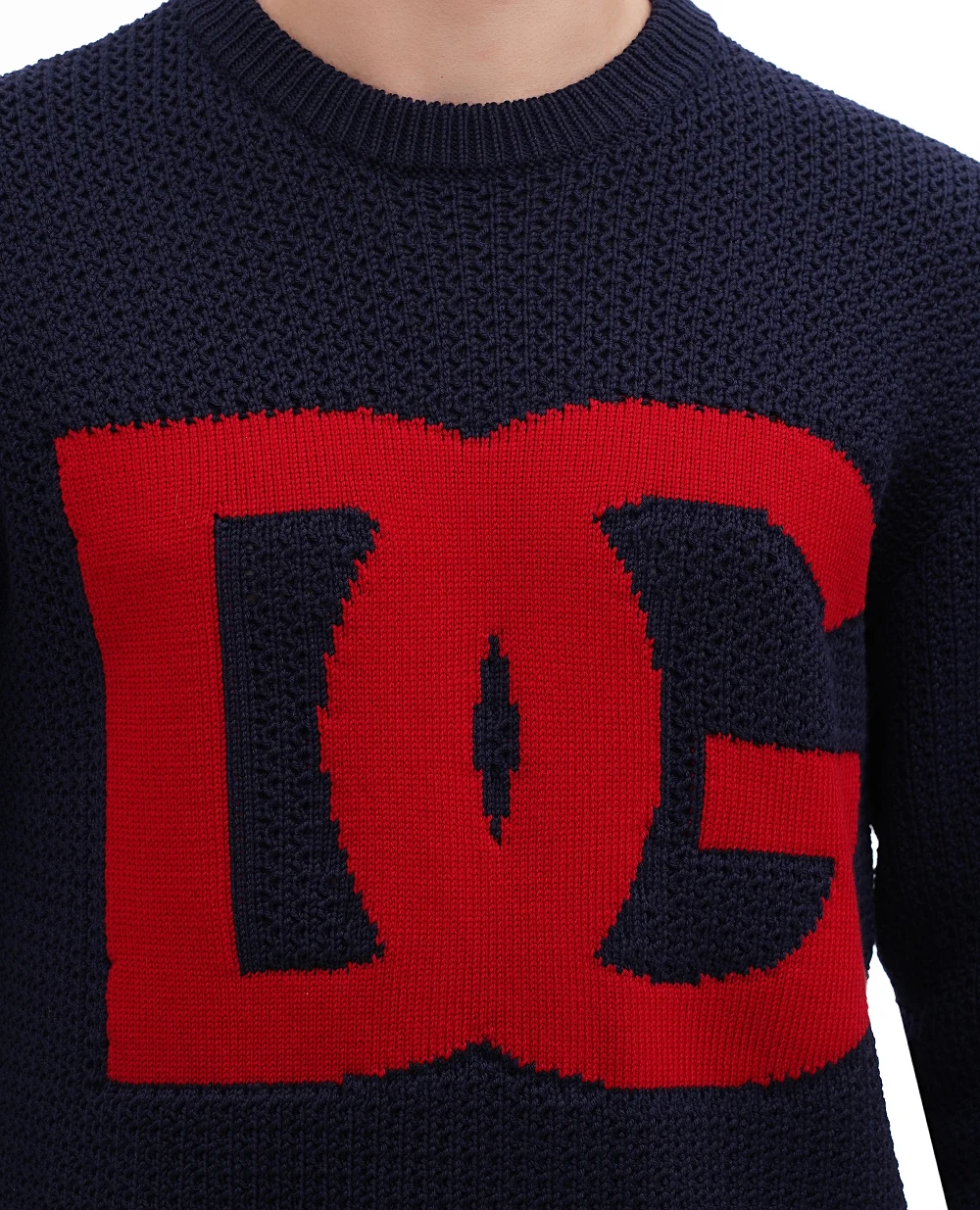 Вовняний светр Dolce&Gabbana GXM96T-JCVA5, темно-синій колір • Купити в інтернет-магазині Kameron