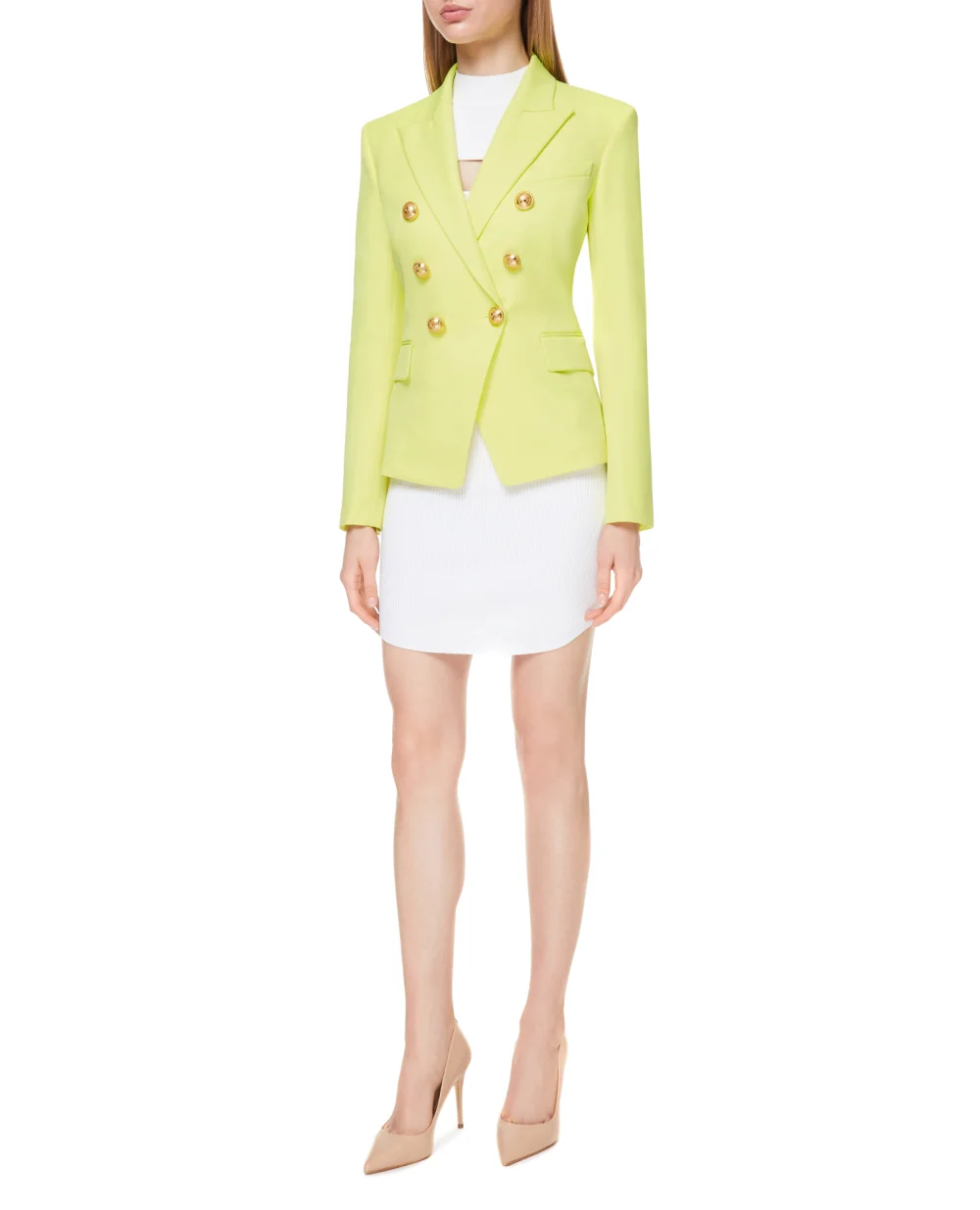 Шерстяной жакет Balmain VF0SG000167L, желтый цвет • Купить в интернет-магазине Kameron