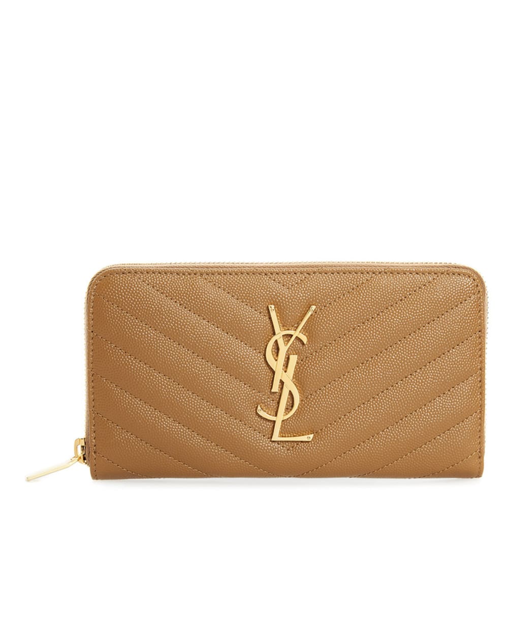 Кожаный кошелек Мonogram Saint Laurent 358094-BOW01-, коричневый цвет • Купить в интернет-магазине Kameron