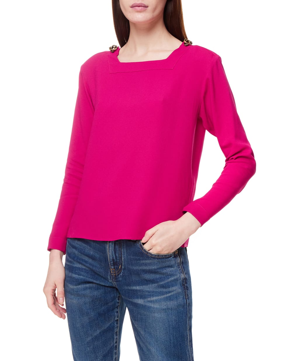 Блуза Saint Laurent 679264-Y059W, розовый цвет • Купить в интернет-магазине Kameron