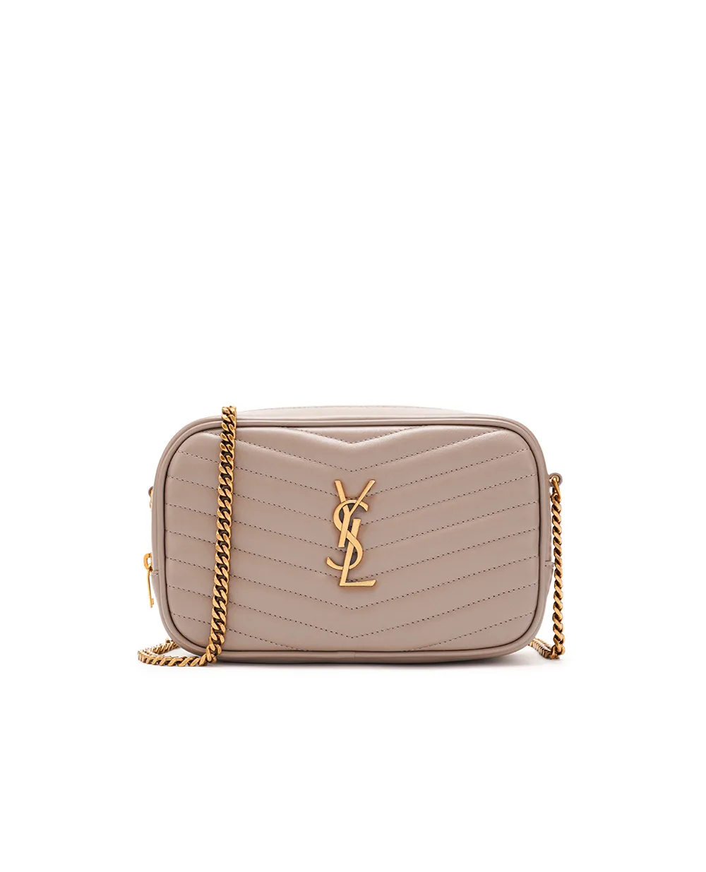 Кожаная сумка Lou Mini Saint Laurent 748849-DV707, серый цвет • Купить в интернет-магазине Kameron
