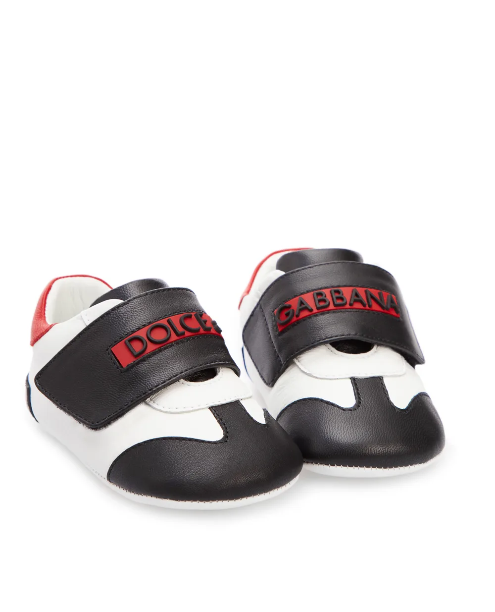 Детские кожаные пинетки Dolce&Gabbana Kids DK0115-A7083, белый цвет • Купить в интернет-магазине Kameron