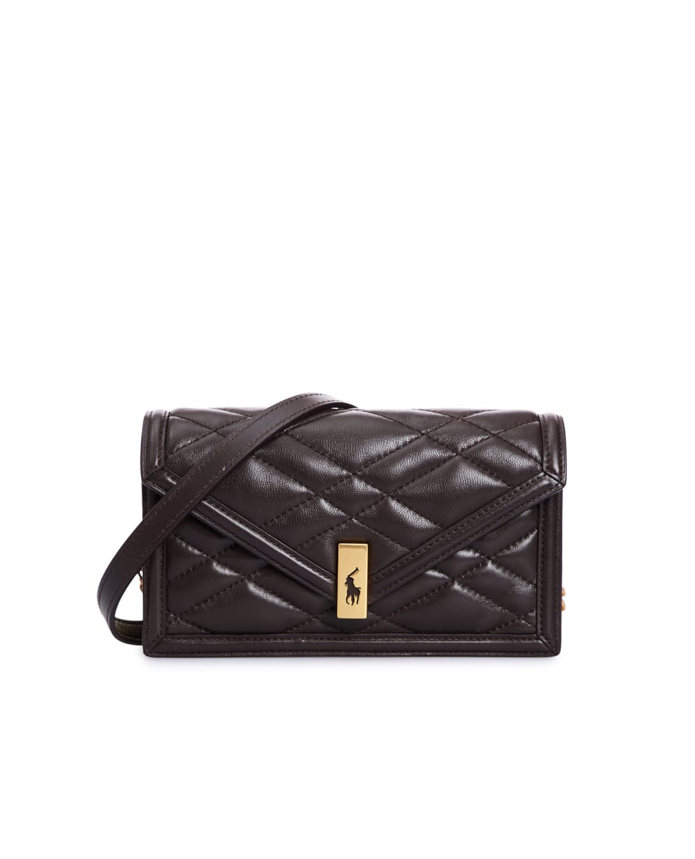 Кожаная сумка POLO ID CHAIN WALLET QUILTED Polo Ralph Lauren 427876302002, коричневый цвет • Купить в интернет-магазине Kameron