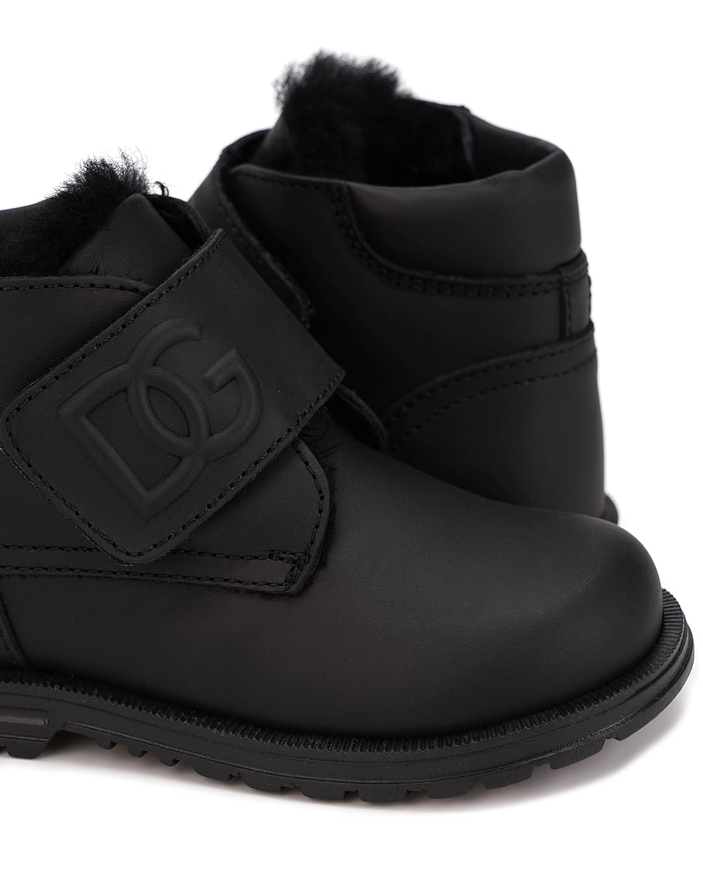 Дитячі шкіряні черевики Dolce&Gabbana Kids DL0080-A5660, чорний колір • Купити в інтернет-магазині Kameron