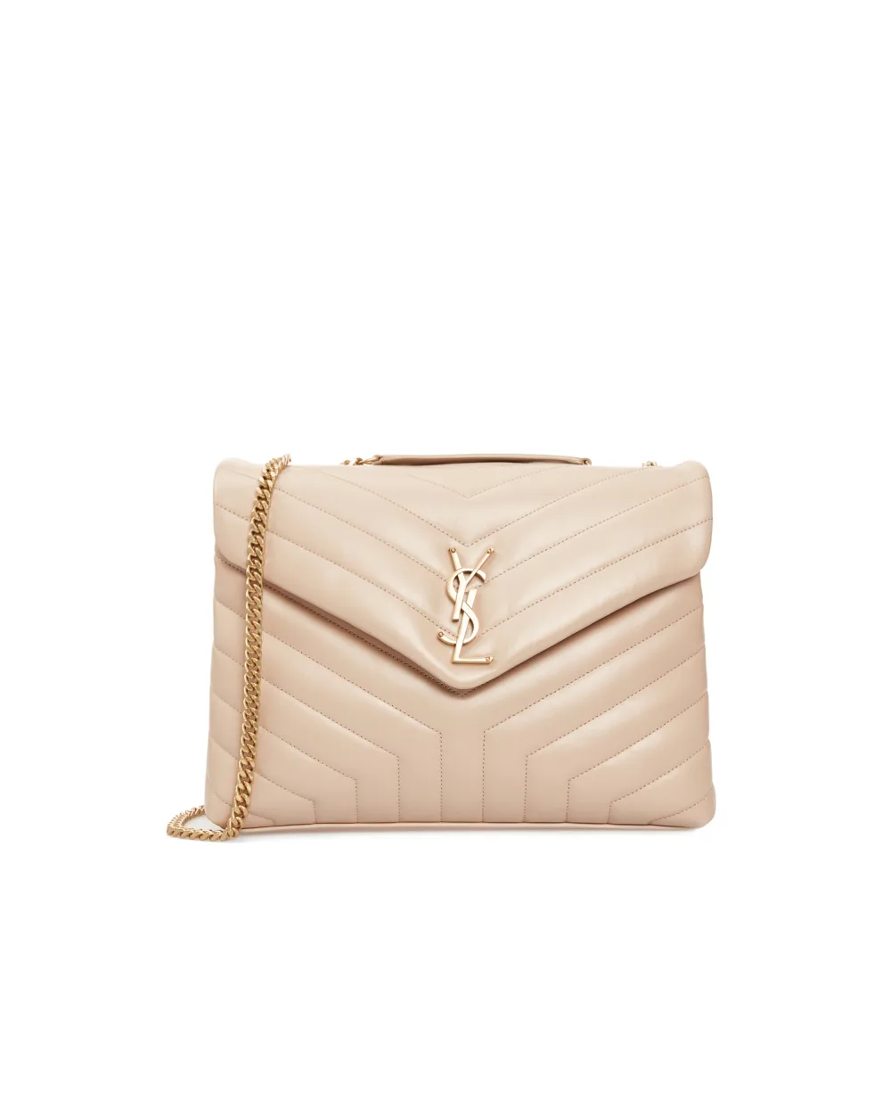 Кожаная сумка Loulou Medium Saint Laurent 574946-DV727-, бежевый цвет • Купить в интернет-магазине Kameron
