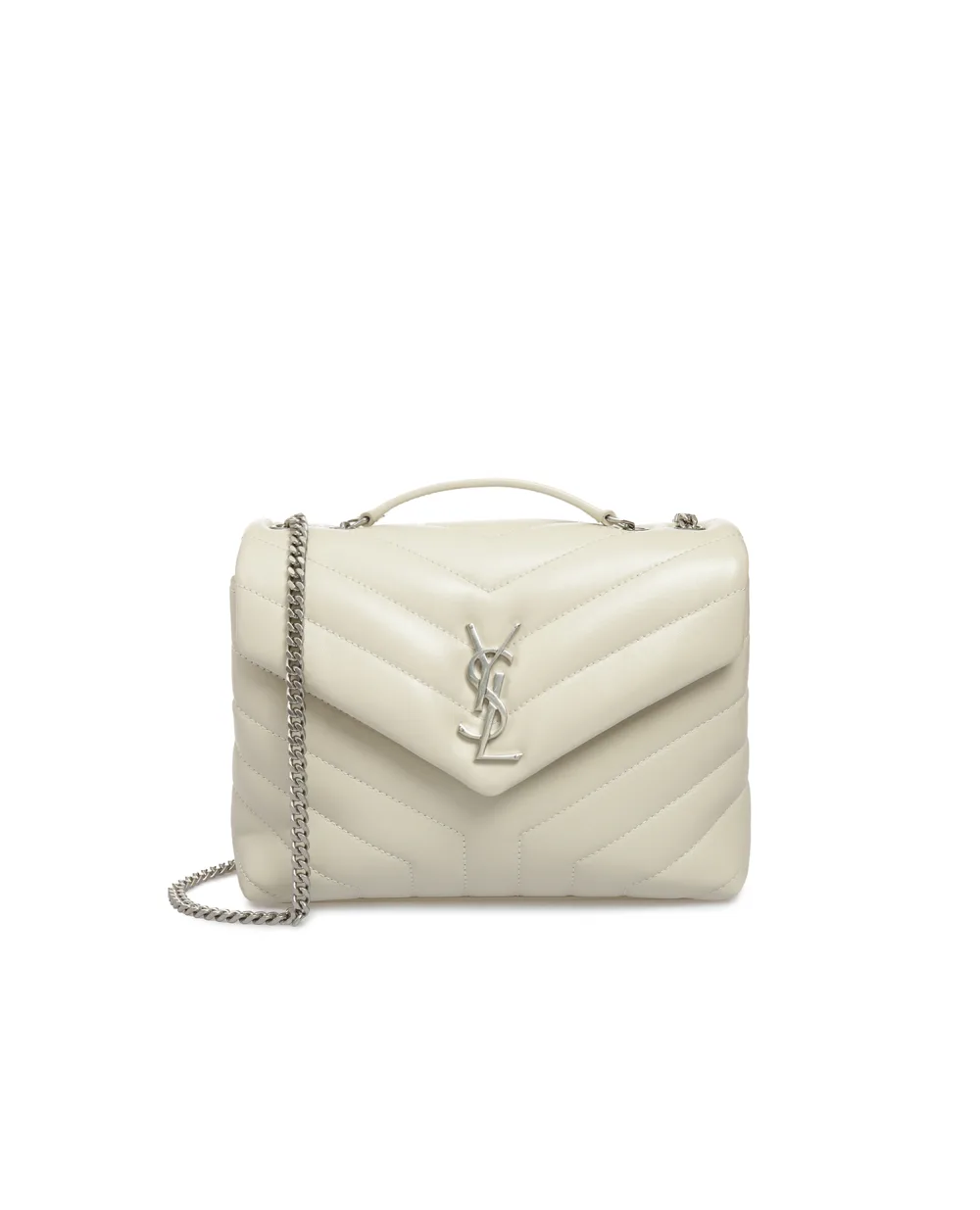 Кожаная сумка Loulou Small Saint Laurent 494699-DV726-, белый цвет • Купить в интернет-магазине Kameron