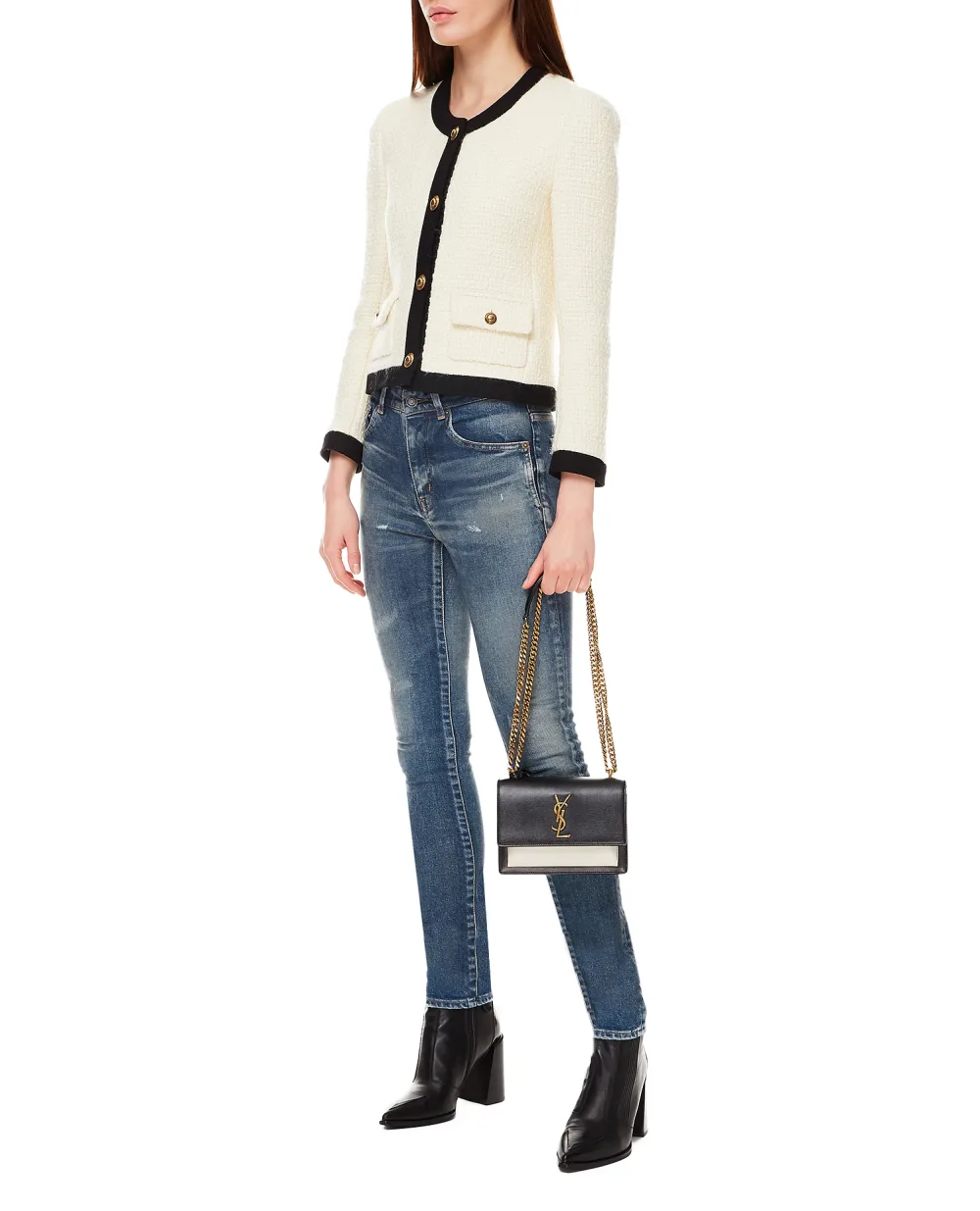 Кожаная сумка Saint Laurent 441972-D4267, черный цвет • Купить в интернет-магазине Kameron