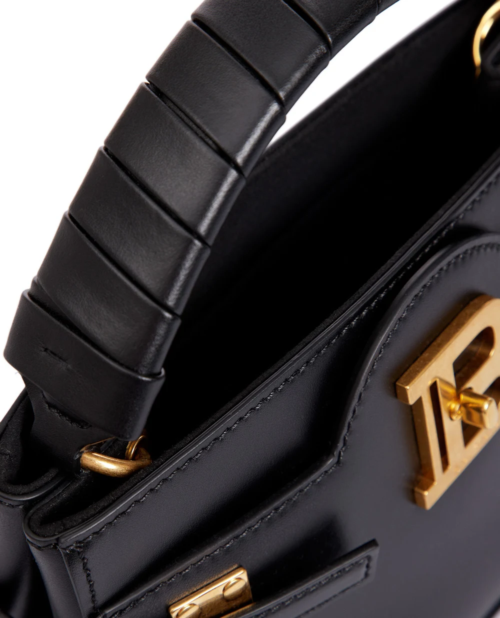 Кожаная сумка B-Buzz Top Handle 22 Balmain CN1DA797LAVE, черный цвет • Купить в интернет-магазине Kameron