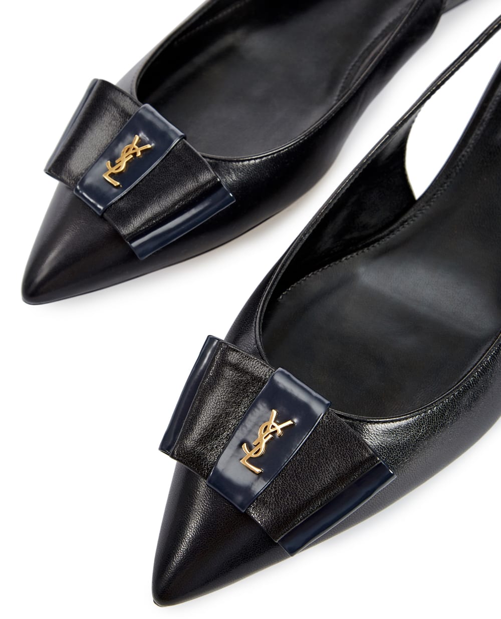 Шкіряні слінгбеки Anais 10 Saint Laurent 649621-1ZJ10, чорний колір • Купити в інтернет-магазині Kameron
