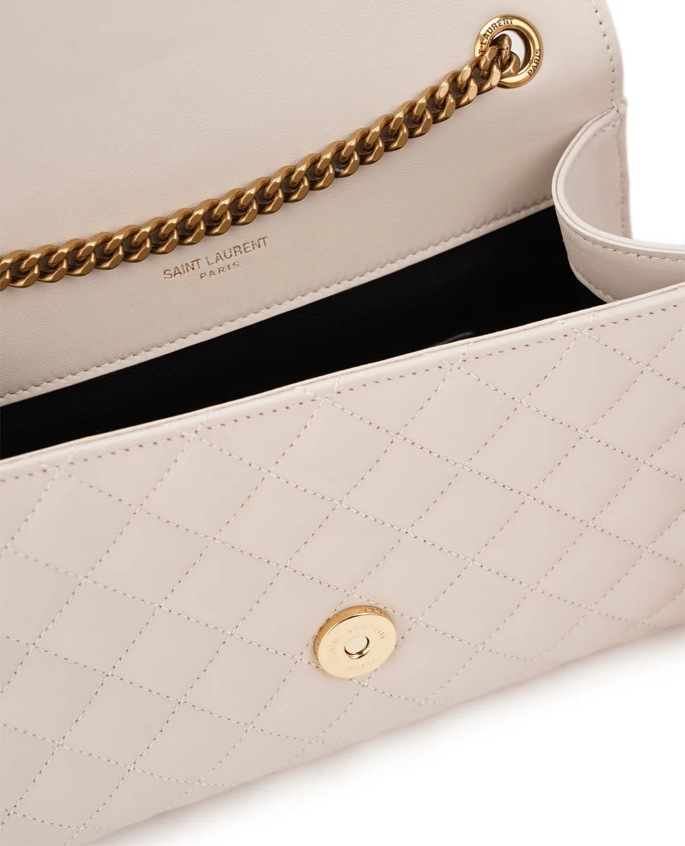Кожаная сумка Envelope Small Saint Laurent 600195-AABZO, белый цвет • Купить в интернет-магазине Kameron
