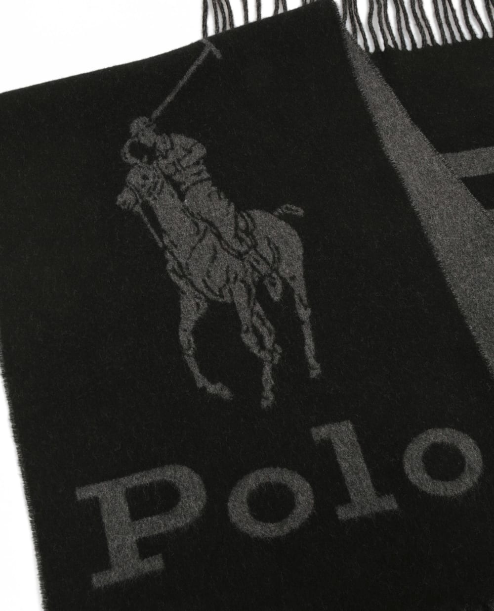 Шерстяной шарф Polo Ralph Lauren 449823817001, черный цвет • Купить в интернет-магазине Kameron