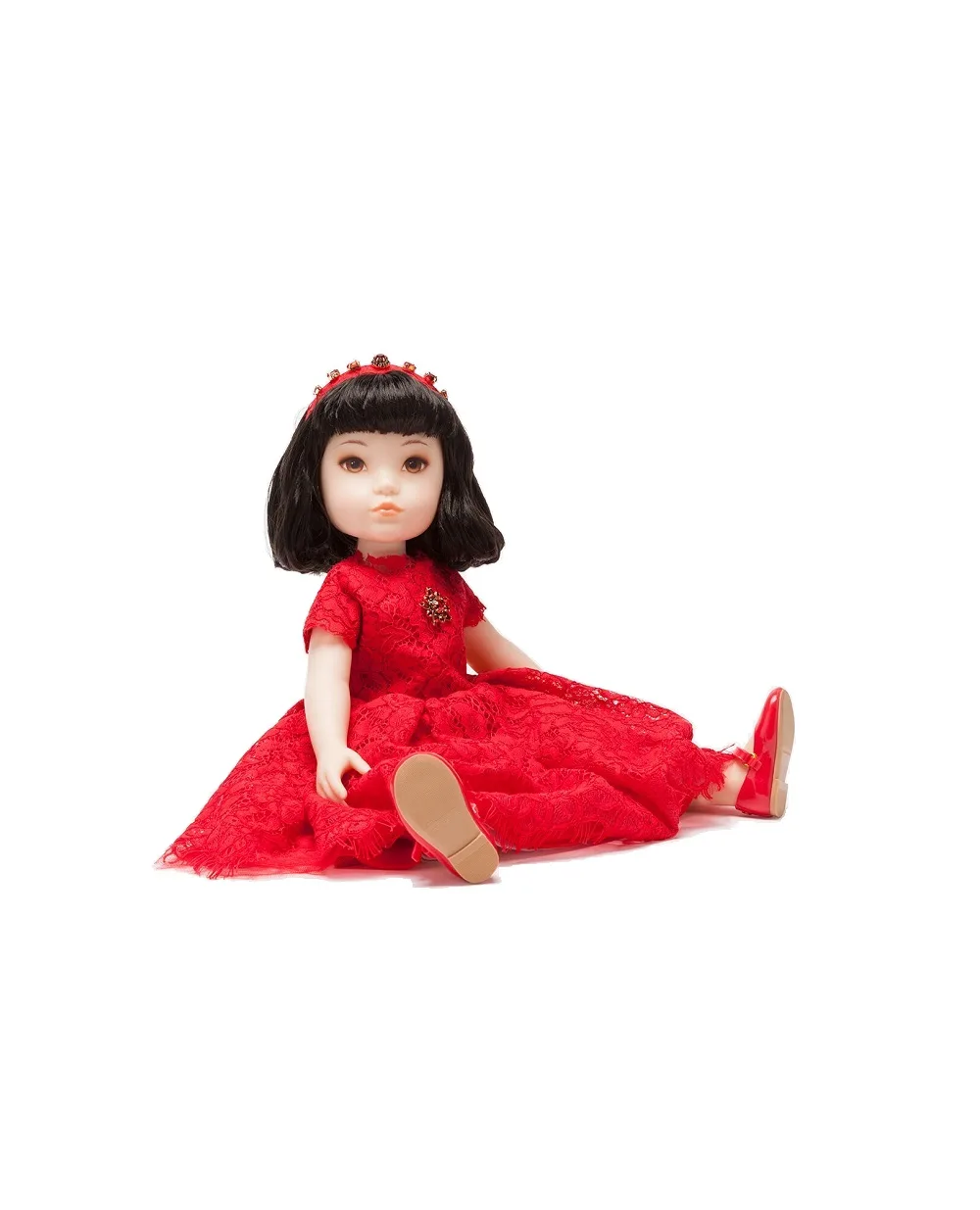 Кукла с платьем из кружева Dolce&Gabbana Kids LCJA18-G7VAW, красный цвет • Купить в интернет-магазине Kameron