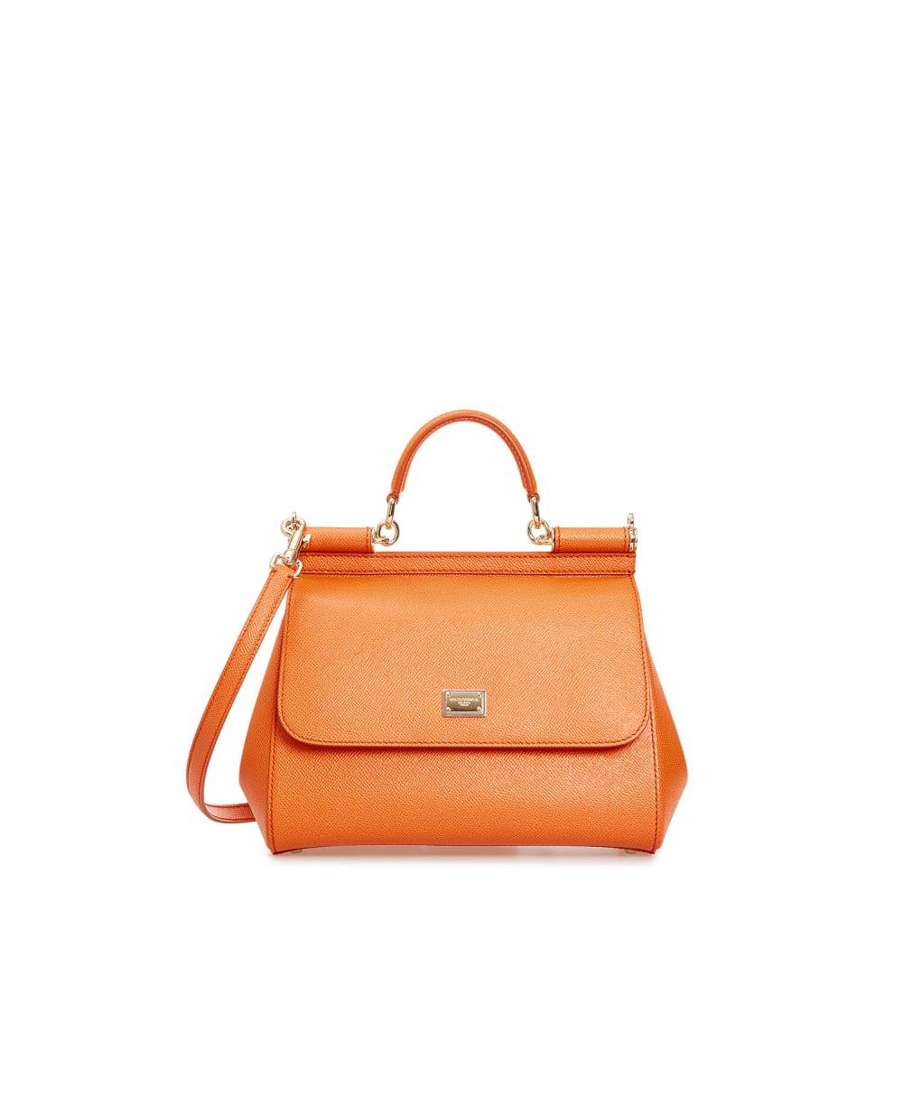 Кожаная сумка Sicily Dolce&Gabbana BB6002-A1001, оранжевый цвет • Купить в интернет-магазине Kameron