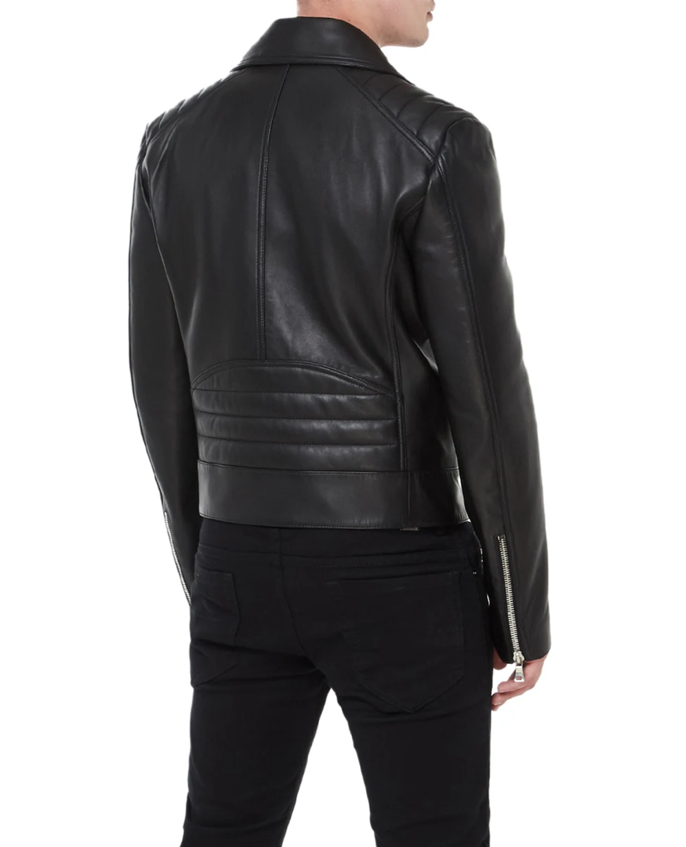 Кожаная куртка Balmain AH1TD170LB24, черный цвет • Купить в интернет-магазине Kameron