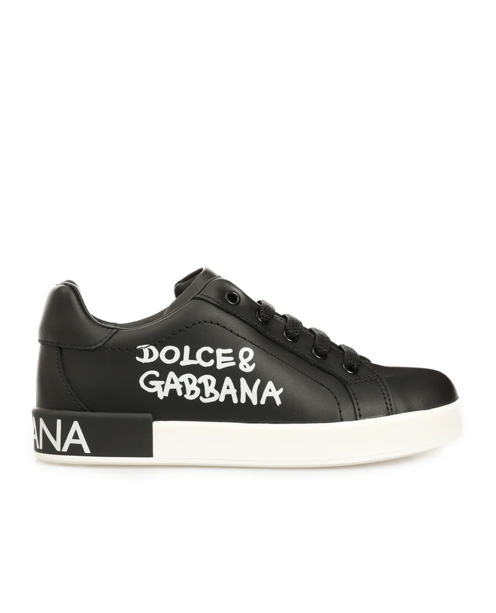 Кожаные сникеры Bambino Dolce&Gabbana Kids D10806-AB271-S, черный цвет • Купить в интернет-магазине Kameron