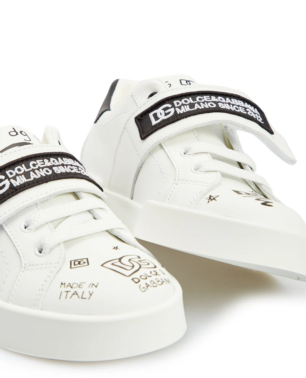 Кожаные сникеры Dolce&Gabbana Kids DA5056-A1193-S, белый цвет • Купить в интернет-магазине Kameron