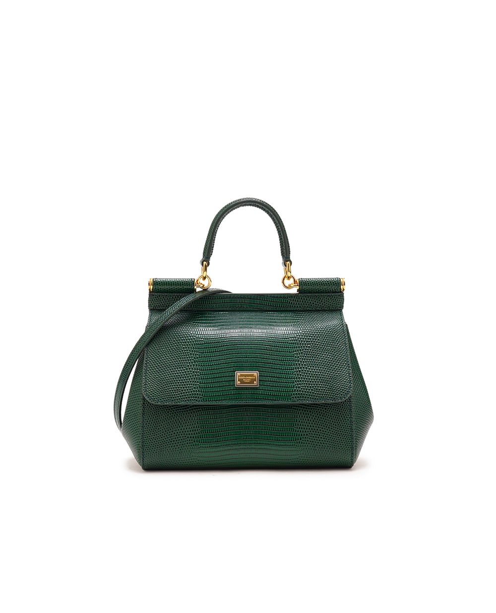 Кожаная сумка Sicily Medium Dolce&Gabbana BB6003-A1095, темно-зеленый цвет • Купить в интернет-магазине Kameron