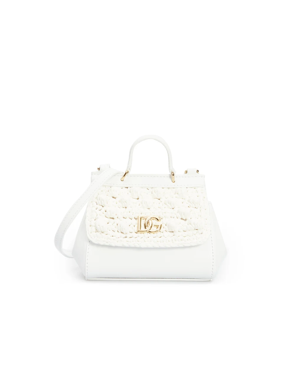 Кожаная сумка Sicily Dolce&Gabbana Kids EB0003-AY267, белый цвет • Купить в интернет-магазине Kameron