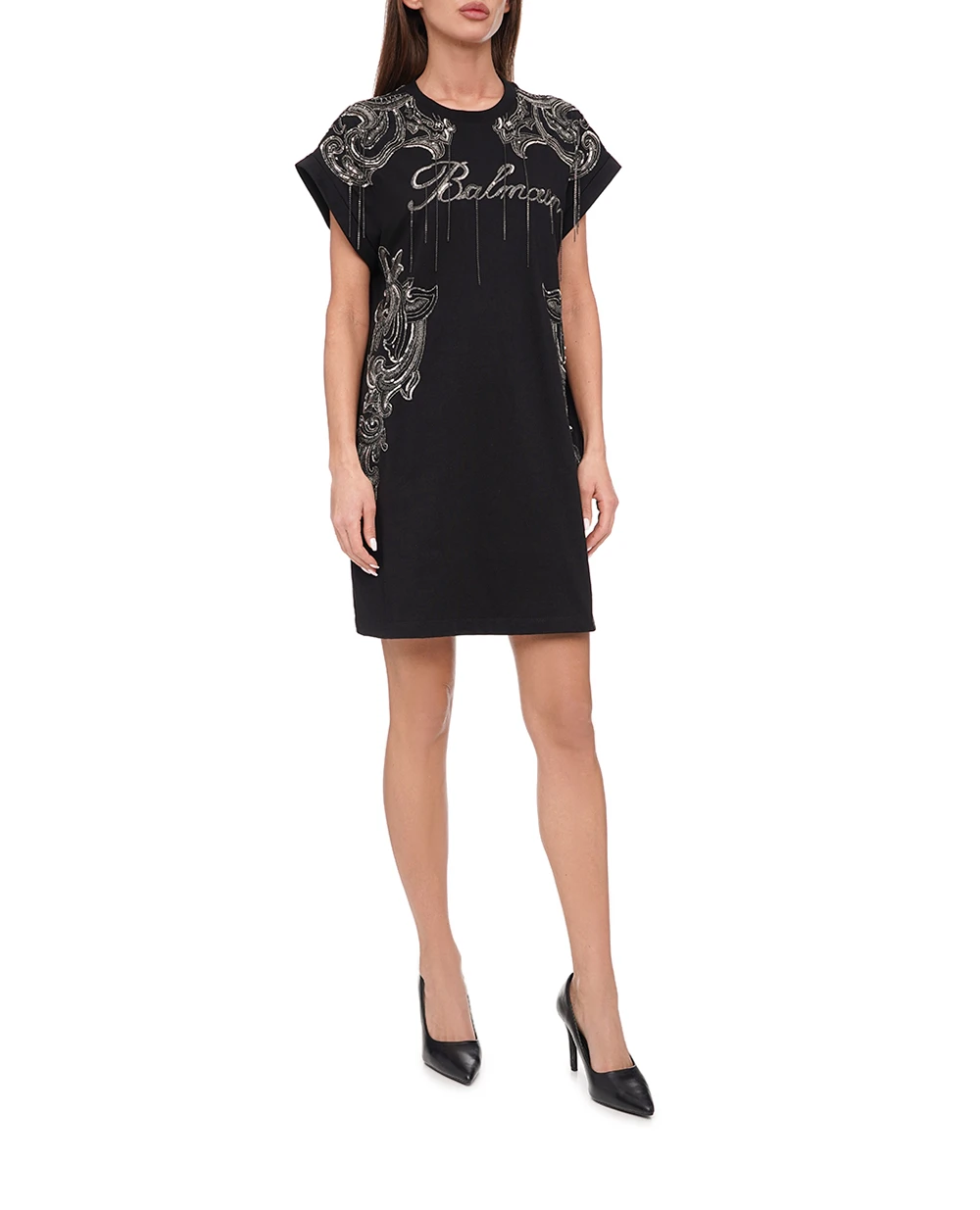 Платье Balmain CF1R0100PC17, черный цвет • Купить в интернет-магазине Kameron