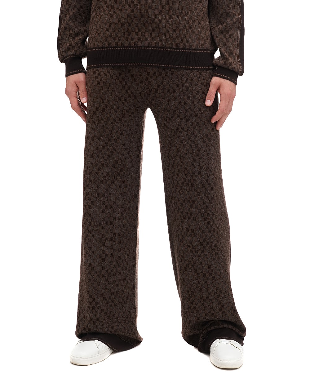 Шерстяные брюки Balmain BH0PQ040KF23, коричневый цвет • Купить в интернет-магазине Kameron