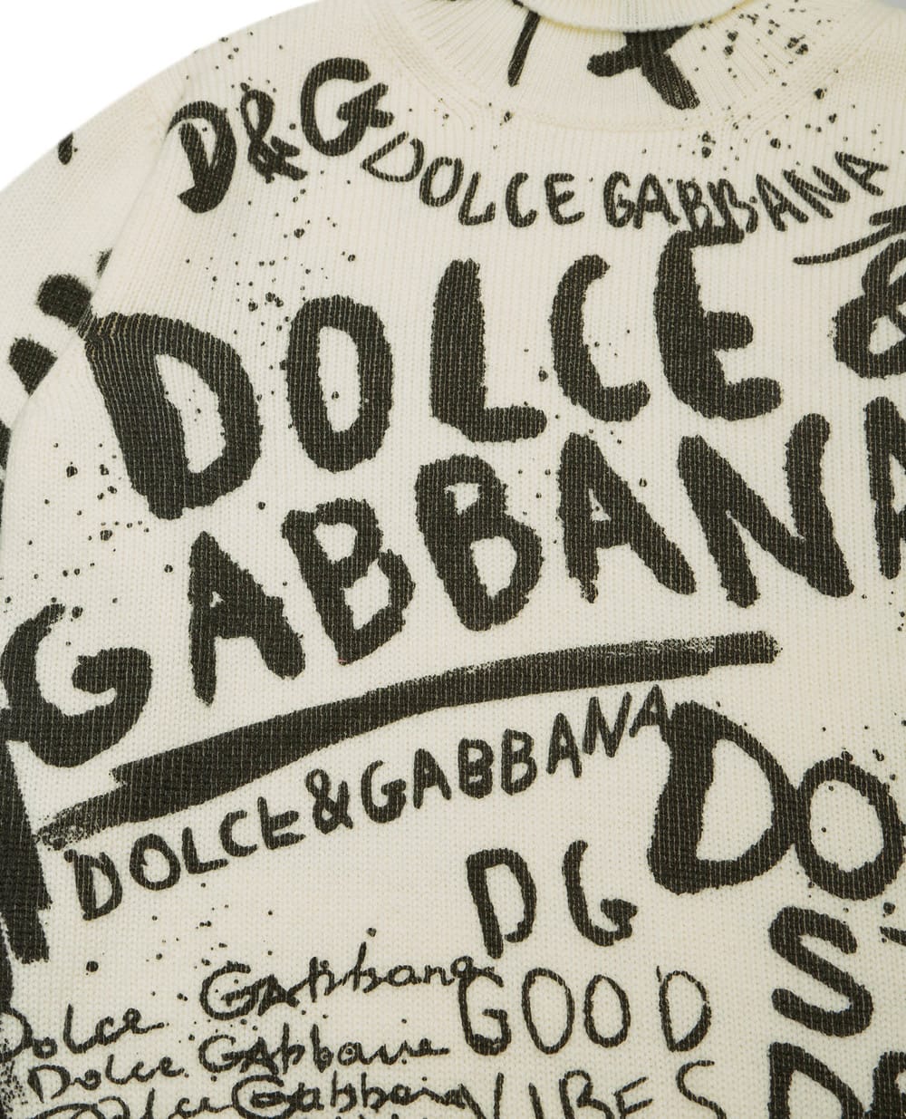 Шерстяной свитер Dolce&Gabbana Kids L4KWA7-JAHIW-B, белый цвет • Купить в интернет-магазине Kameron