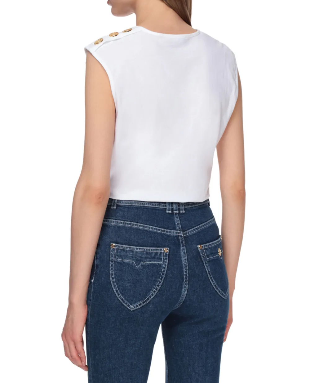 Топ Balmain VF11000B001, белый цвет • Купить в интернет-магазине Kameron