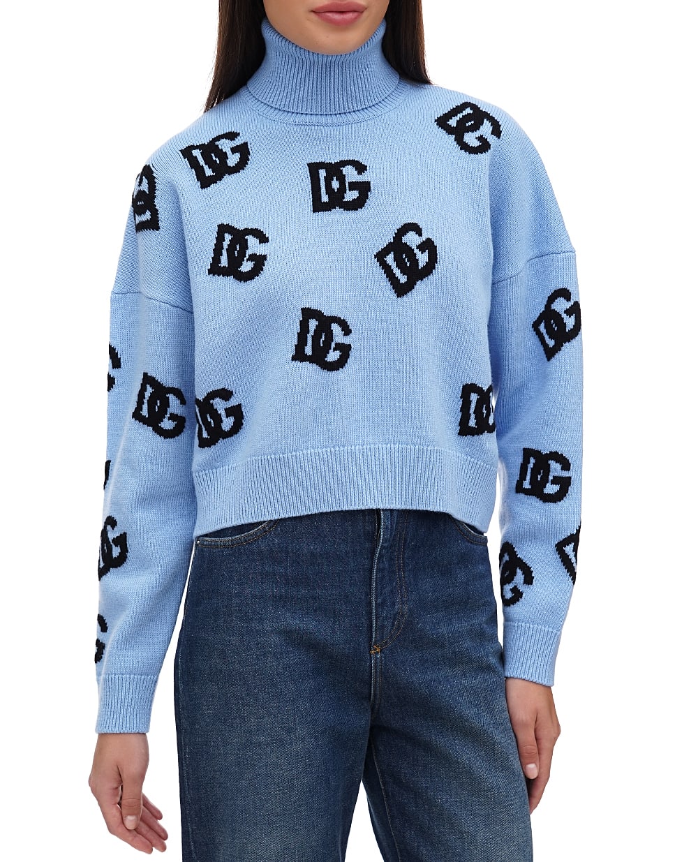 Свитер Dolce&Gabbana FXW04T-JCVZL, голубой цвет • Купить в интернет-магазине Kameron