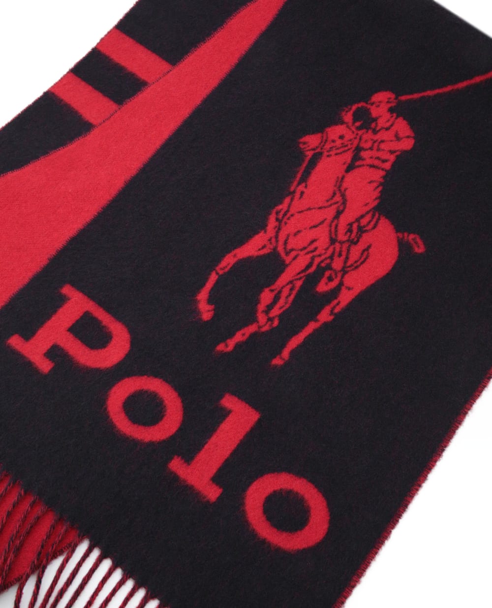 Шерстяной шарф Polo Ralph Lauren 449823817004, черный цвет • Купить в интернет-магазине Kameron