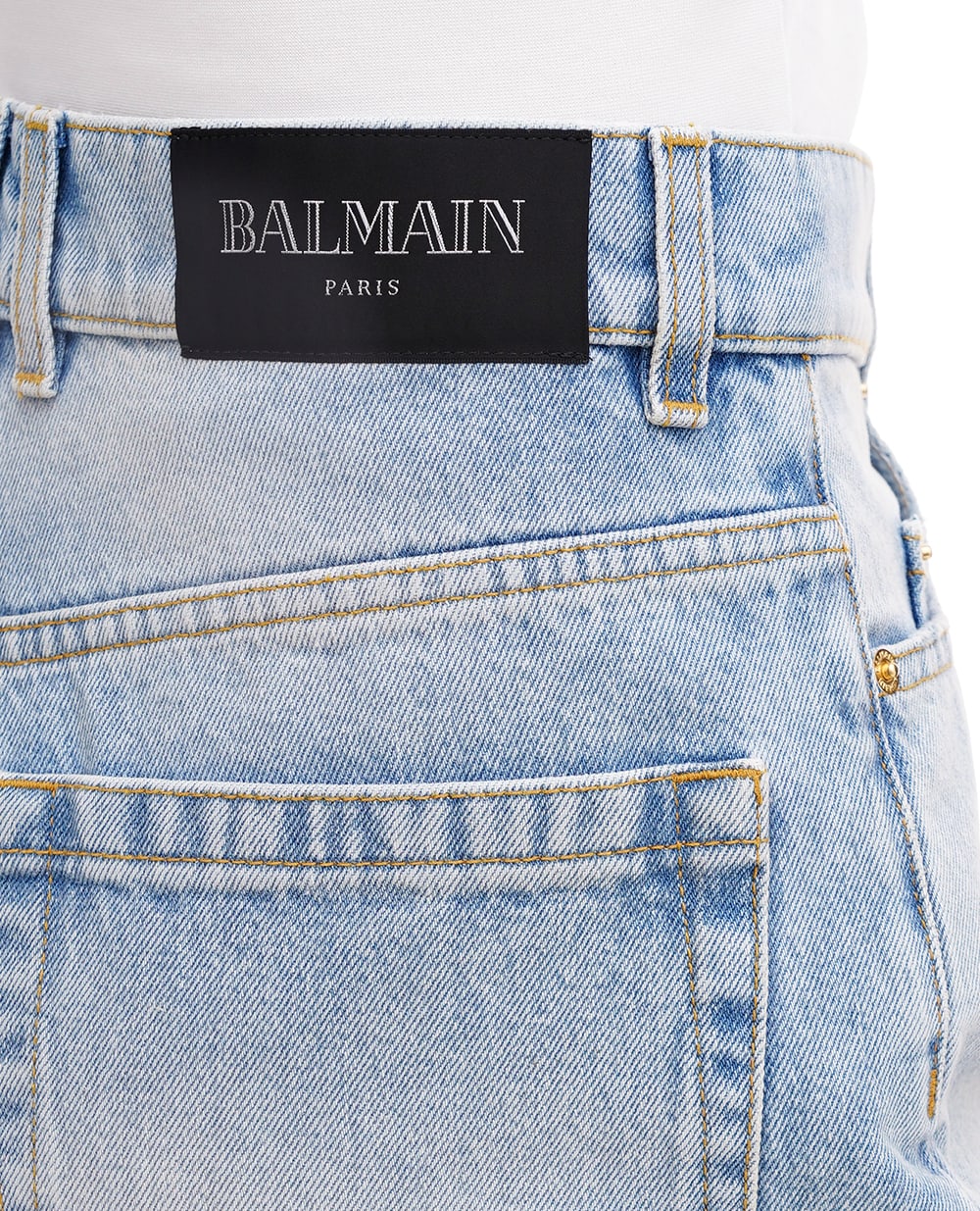 Джинсовые шорты Balmain DF1MA121DE53, голубой цвет • Купить в интернет-магазине Kameron