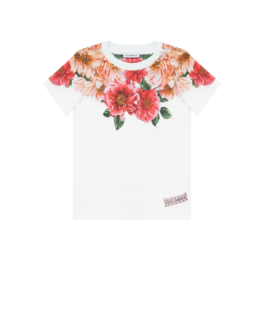 Детская футболка Dolce&Gabbana Kids L2JTAZ-G7WTM-, белый цвет • Купить в интернет-магазине Kameron