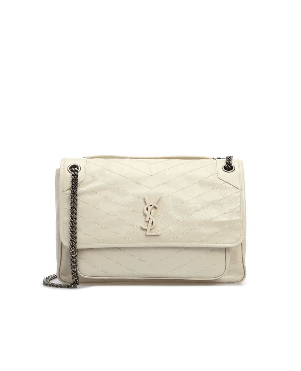 Кожаная сумка Niki Saint Laurent 498883-0EN04-, белый цвет • Купить в интернет-магазине Kameron